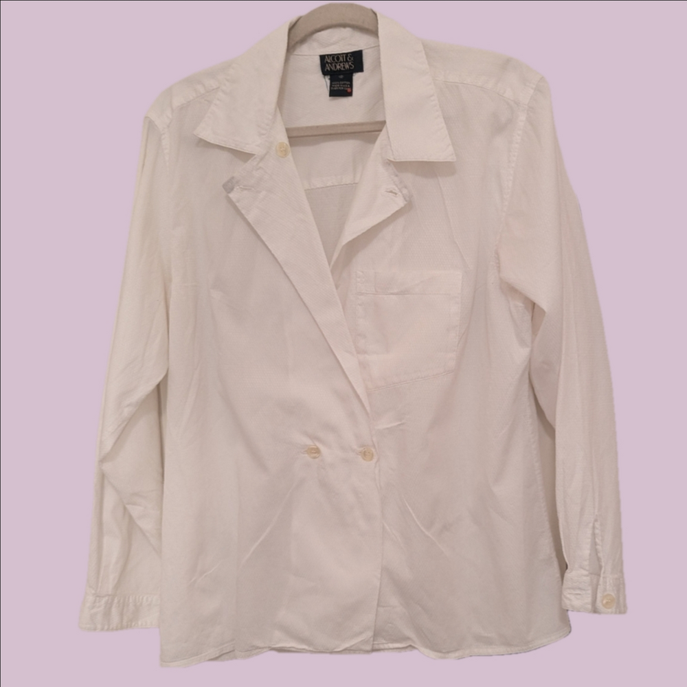 🤍 Vintage Alcott & Andrews White Women's Shirt Size Large
